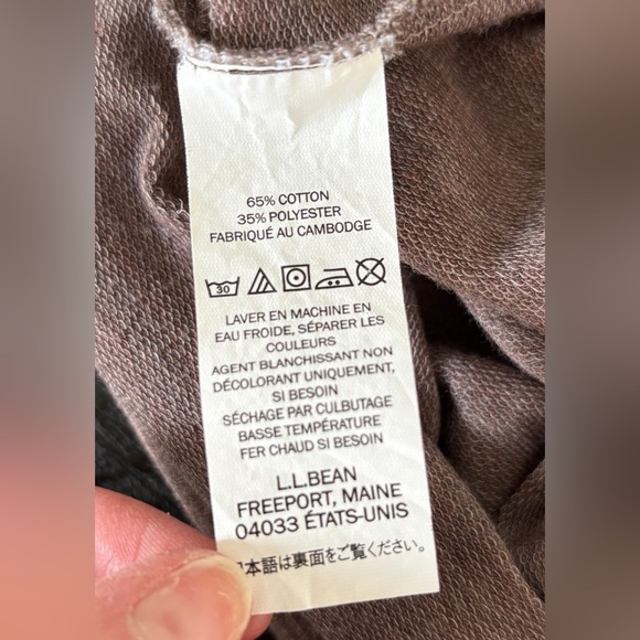 LL Bean Woman's Size Small Long Sleeve Top Beige Normcore Classic Loungewear - Picture 8 of 8